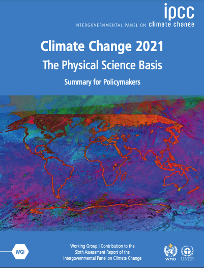 Front page of IPCC Summary for Policymakers