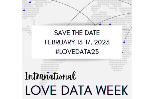 Graphic footed with text 'International Love Data Week'