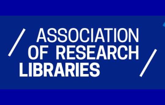 Association of Research Libraries logo on blue backrgound