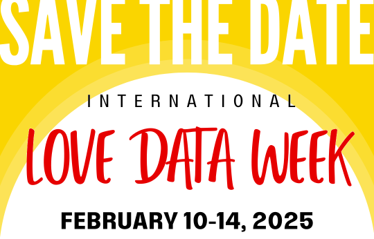Graphic advertising International Love Data Week 2025