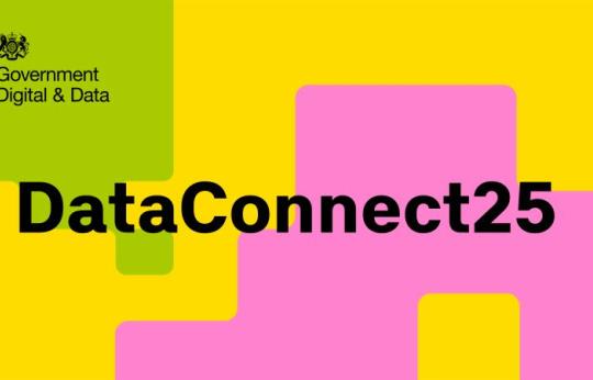 Words 'DataConnect25' over coloured graphic