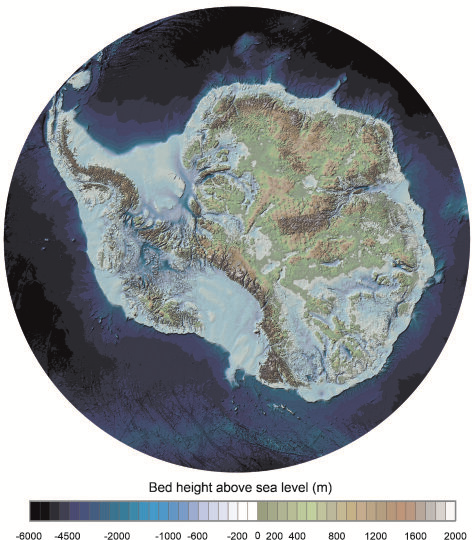 Topographic map of Antarctica